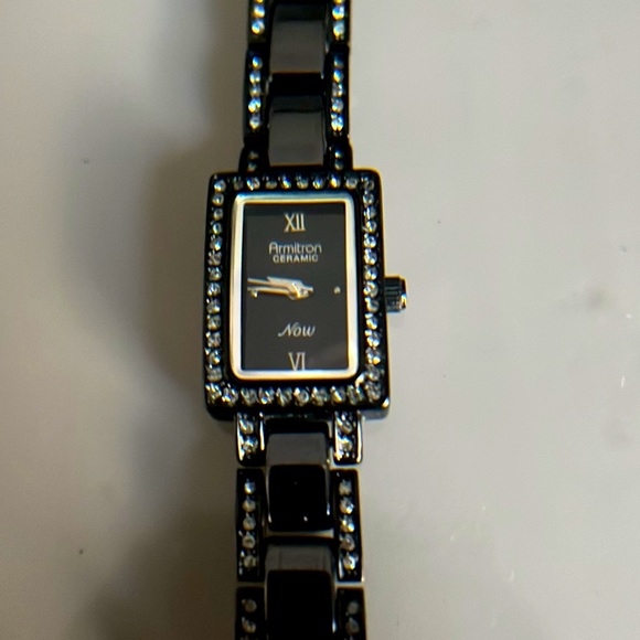 Armitron Ladies Black Rhinestone Ceramic Watch - Picture 2 of 16